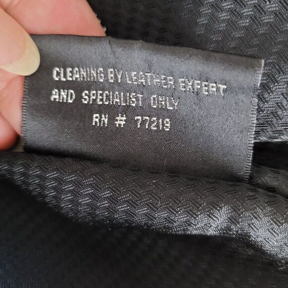 Vintage 90's Baracuta Black Grained Leather Button Down Blazer Jacket Sz S - Picture 14 of 16